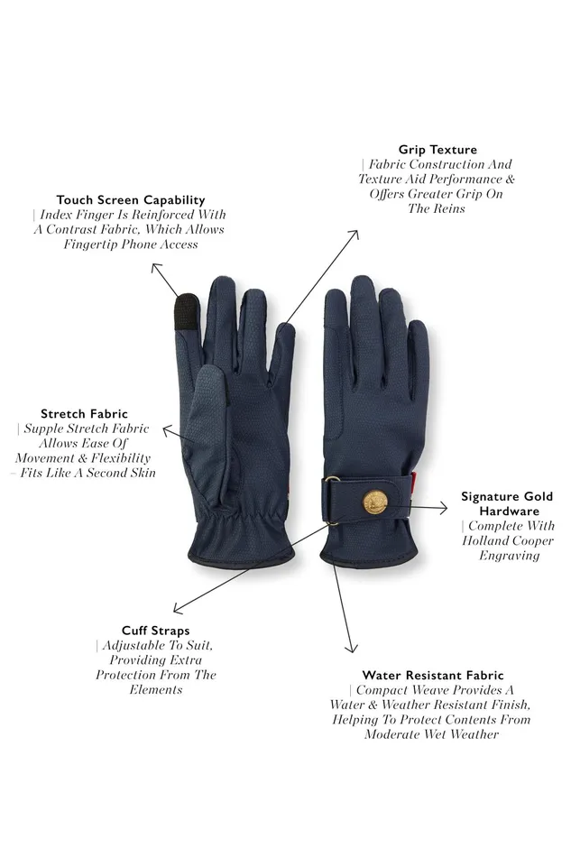 Holland Cooper Riding Glove Navy Women Riding Gloves