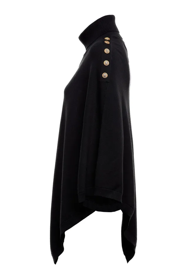 Holland Cooper Roll Neck Cape Black Women Capes Holland Cooper Roll Neck Cape Black Women Capes