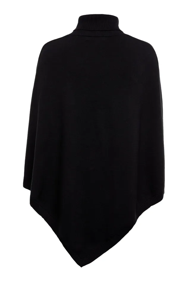 Holland Cooper Roll Neck Cape Black Women Capes Holland Cooper Roll Neck Cape Black Women Capes