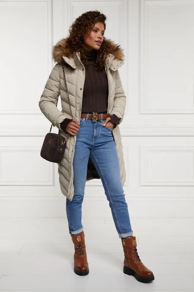 Holland Cooper Seattle Roll Neck Cable Knit Chocolate Women Knitwear Holland Cooper Seattle Roll Neck Cable Knit Chocolate Women Knitwear
