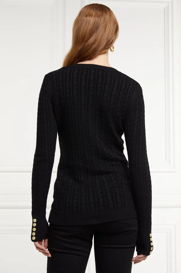 Holland Cooper Seattle VNeck Knit Black Women Knitwear Holland Cooper Seattle VNeck Knit Black Women Knitwear