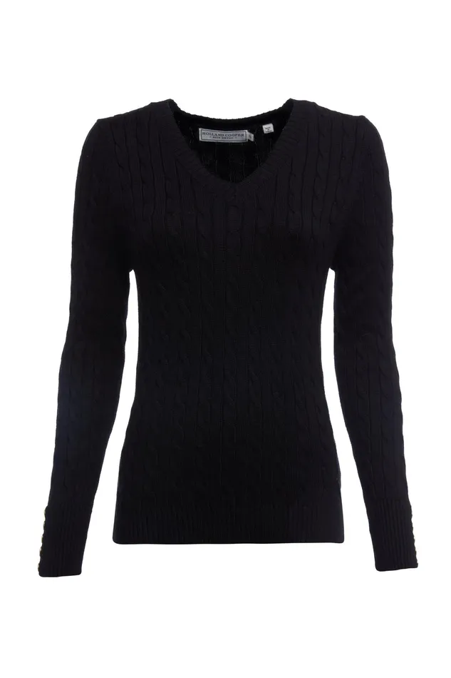 Holland Cooper Seattle VNeck Knit Black Women Knitwear Holland Cooper Seattle VNeck Knit Black Women Knitwear