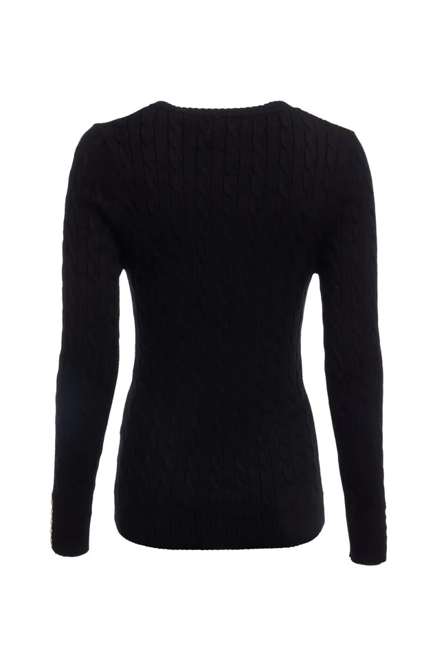 Holland Cooper Seattle VNeck Knit Black Women Knitwear Holland Cooper Seattle VNeck Knit Black Women Knitwear