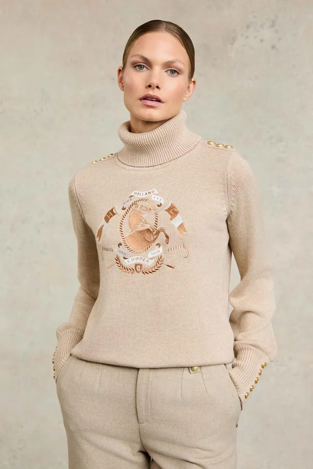Holland Cooper Tour Roll Neck Knit Women Knitwear