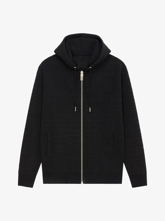 Hoodie In 4g Jacquard Black Men Givenchy Sweatshirts and Hoodies