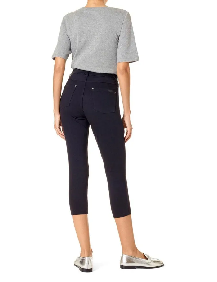Hue HiRise Ultra Soft Denim Capri Legging Black Women Skinny