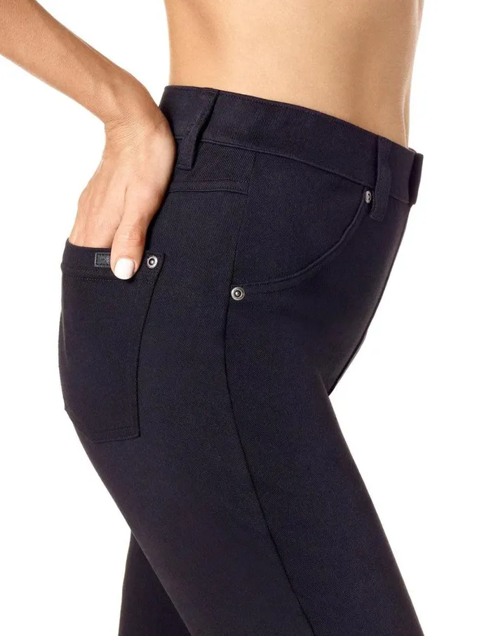 Hue HiRise Ultra Soft Denim Capri Legging Black Women Skinny