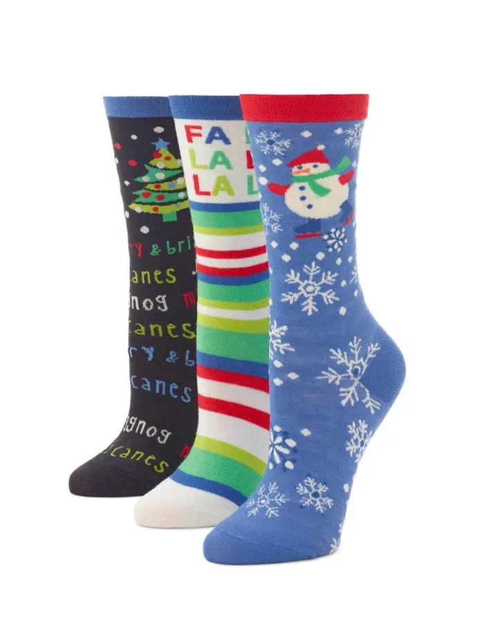 Hue Holiday Cracker Sock 3 Pair Pack Animal Women Cozy