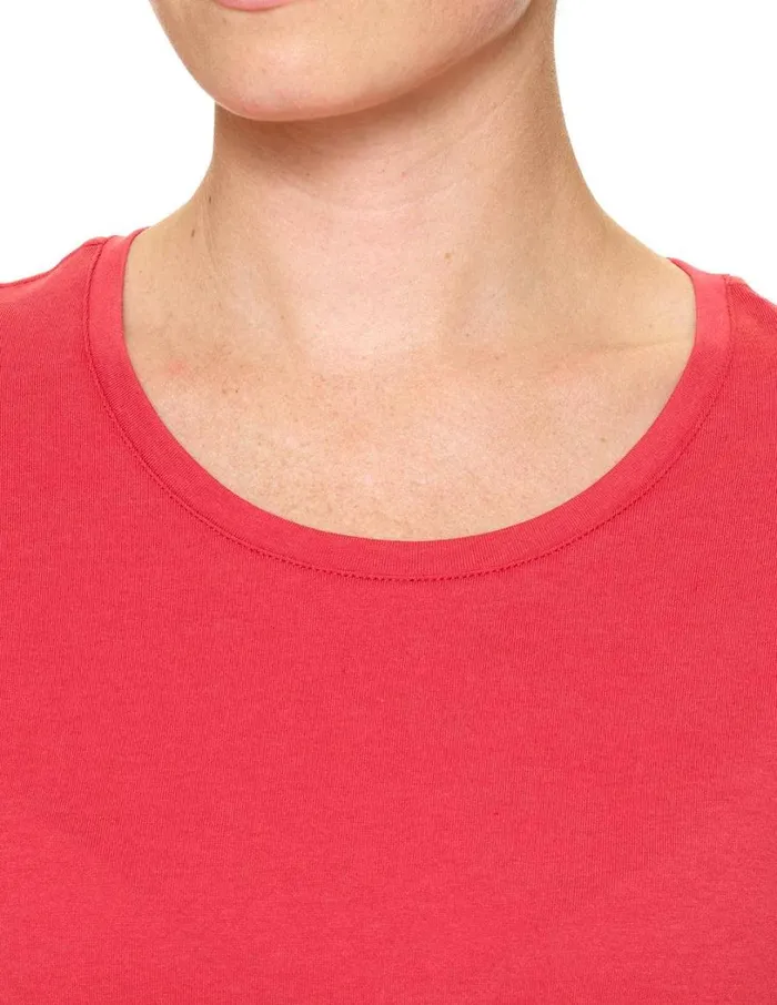 Hue Solid Short Sleeve Scoop Neck PJ Tee Cardinal Women Plus Size