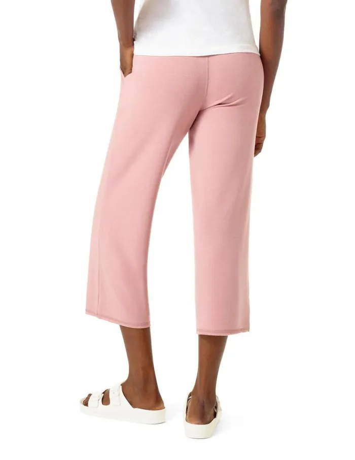 Hue The Curbside Cropped Wide Leg Legging Woodrose Women Knit