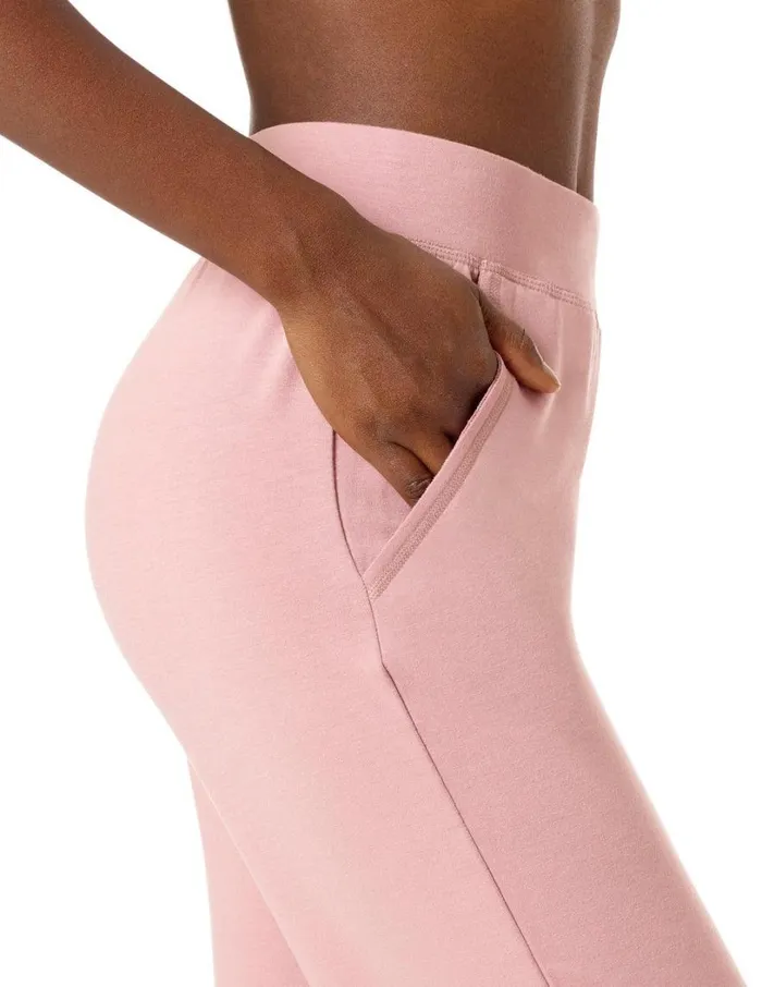Hue The Curbside Cropped Wide Leg Legging Woodrose Women Knit
