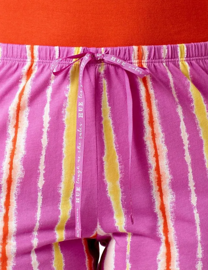 Hue Tie Dye Trail Stripe PJ Capri Rosebud Women Bottoms