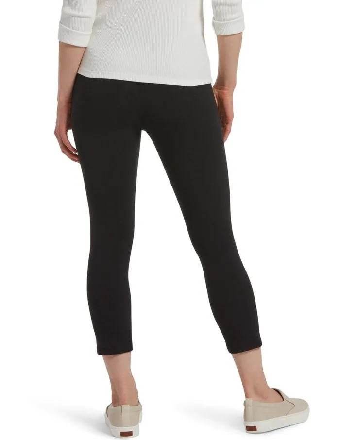 Hue Ultra Capri With Wide Waistband Black Women Cotton