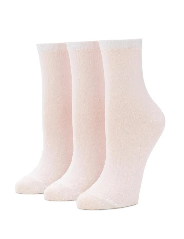Hue Ultrafine Anklet Socks 3 Pair Pack White Women Cozy