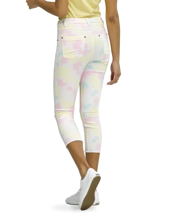 Hue Vapor Tie Dye Denim High Rise Capri Multi Tie Dye Women Denim