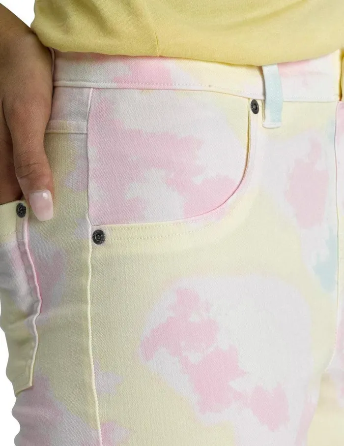 Hue Vapor Tie Dye Denim High Rise Capri Multi Tie Dye Women Denim