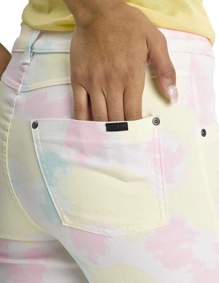 Hue Vapor Tie Dye Denim High Rise Capri Multi Tie Dye Women Denim