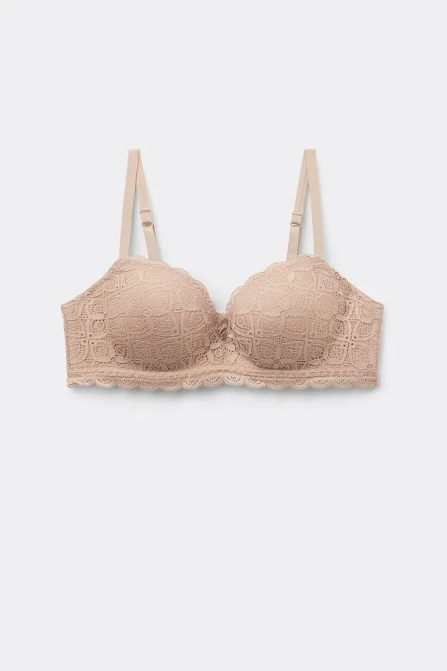 Intimissimi Balconette Women Claudia Balconette Bra In Lace Natural 044 8211 Honey Soft Beige