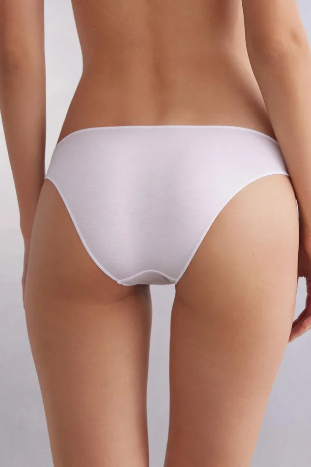 Intimissimi Bikini Panties Women Low Rise Cotton Panties White 001 8211 White