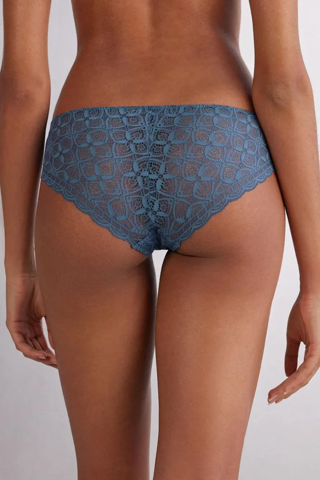 Intimissimi Bikini Panties Women Low Rise Lace Panties Blue 658j 8211 Lapis Blue