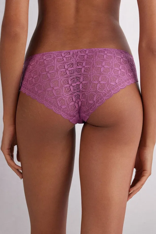Intimissimi Bikini Panties Women Low Rise Lace Panties Pink 343j 8211 Bright Violet