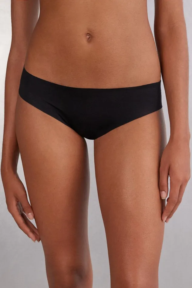 Intimissimi Bikini Panties Women Seamless Cotton Panties Black 019 8211 Black