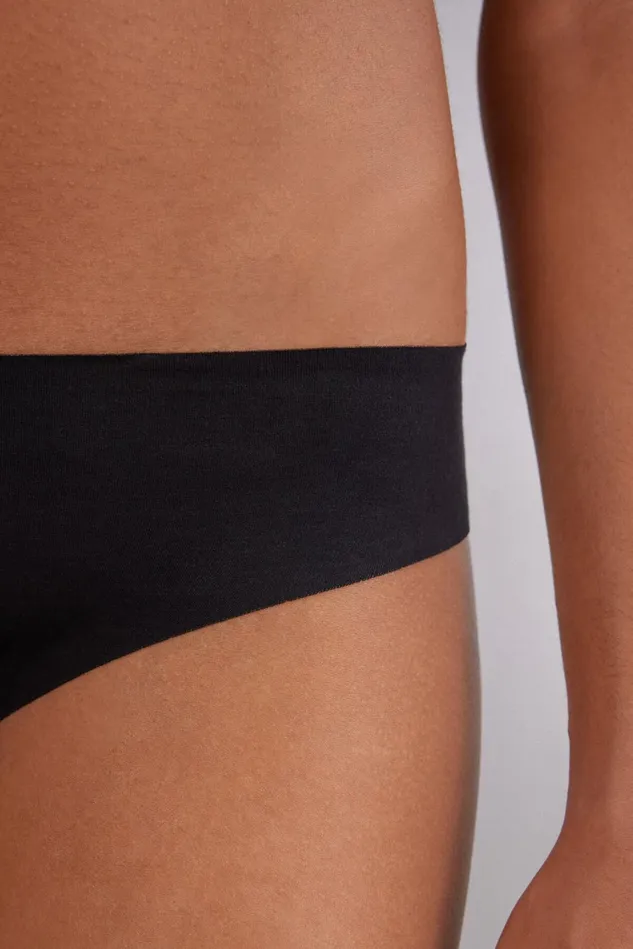Intimissimi Bikini Panties Women Seamless Cotton Panties Black 019 8211 Black