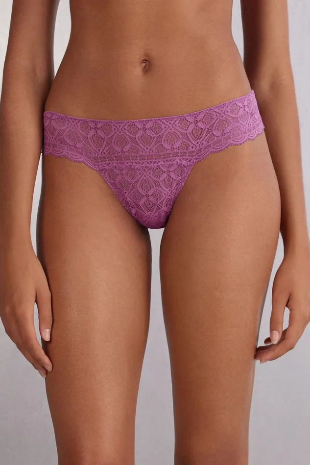 Intimissimi Brazilian Cut Women Lace Brazilian Pink 343j 8211 Bright Violet
