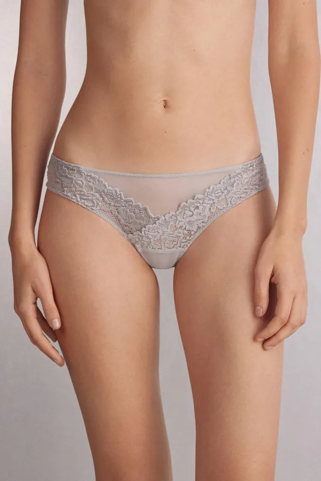Intimissimi Brazilian Cut Women Pretty Flowers Brazilian Pale Grey 347j 8211 Ice Grey