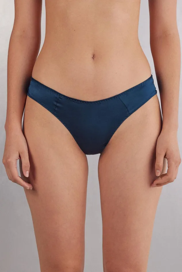 Intimissimi Brazilian Cut Women Silk Cheeky Briefs Blue 1467 8211 Intense Blue Intimissimi Brazilian Cut Women Silk Cheeky Briefs Blue 1467 8211 Intense Blue