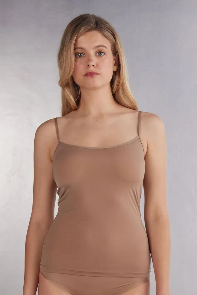 Intimissimi Camisoles Tank Tops Women Ultralight Microfiber Top Natural 417i 8211 Marrone Cappuccino Intimissimi Camisoles Tank Tops Women Ultralight Microfiber Top Natural 417i 8211 Marrone Cappuccino