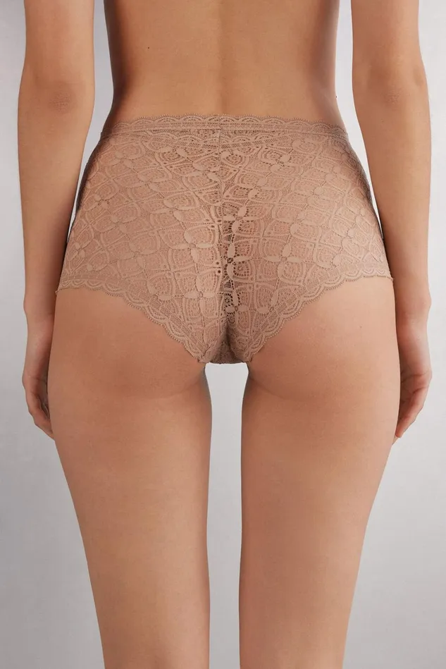 Intimissimi HighWaisted Briefs Women Lace High Waist Hipster Natural 044 8211 Honey Soft Beige
