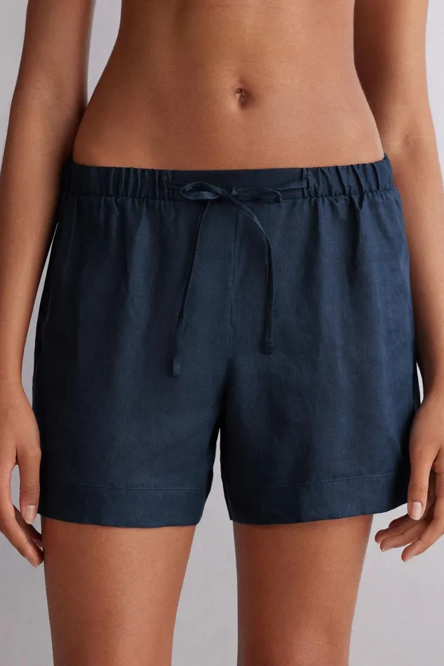 Intimissimi Leggings Pants Women Linen Cloth Shorts Blue 243j 8211 Sailor Blue Intimissimi Leggings Pants Women Linen Cloth Shorts Blue 243j 8211 Sailor Blue