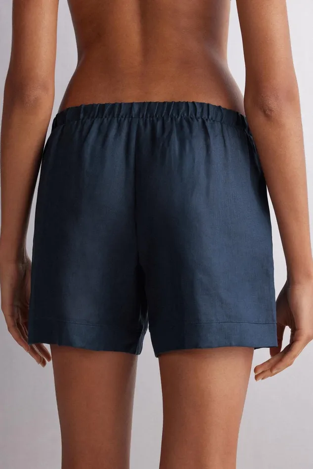 Intimissimi Leggings Pants Women Linen Cloth Shorts Blue 243j 8211 Sailor Blue