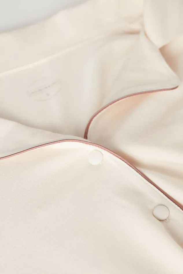 Intimissimi Long Pajamas Women LongSleeve Micromodal Pajama Top Ivory 612i 8211 Vanilla Ivory