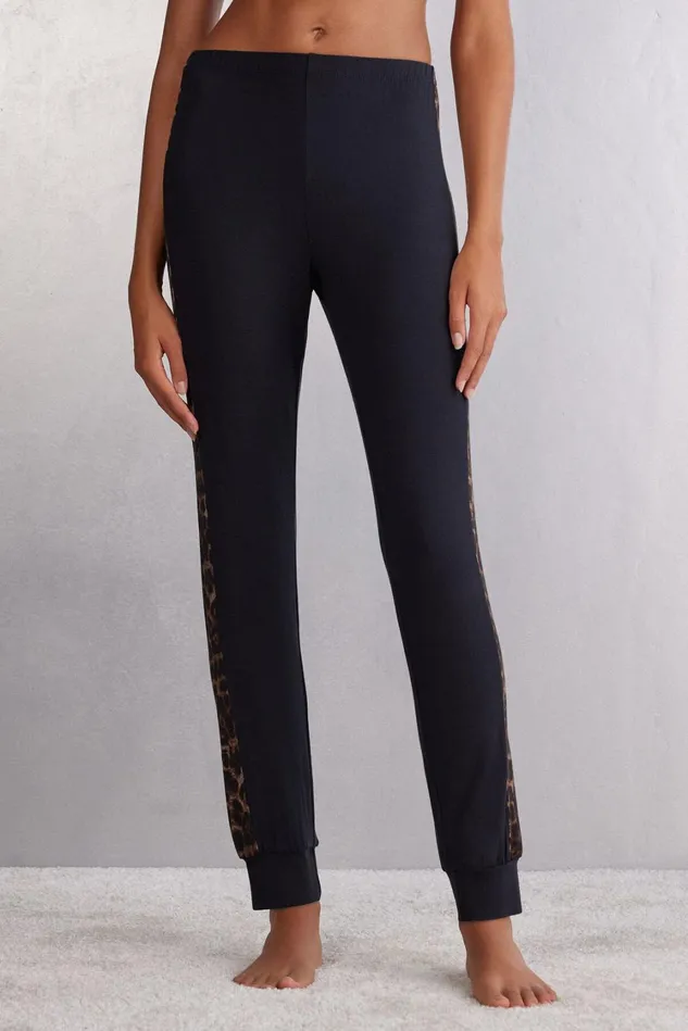 Intimissimi Long Pajamas Women Luxurious Leopard Cuffed Modal Pants Black 774j 8211 Stampa Luxurious Leopardnero Intimissimi Long Pajamas Women Luxurious Leopard Cuffed Modal Pants Black 774j 8211 Stampa Luxurious Leopardnero