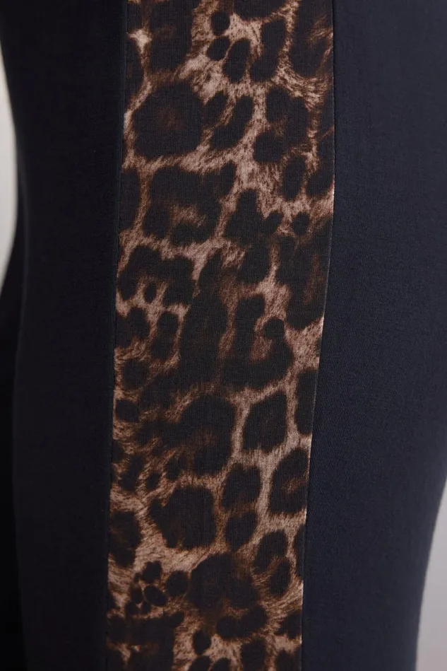 Intimissimi Long Pajamas Women Luxurious Leopard Cuffed Modal Pants Black 774j 8211 Stampa Luxurious Leopardnero