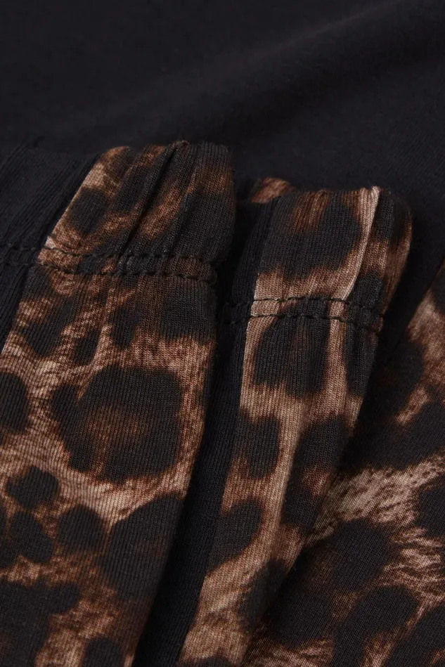 Intimissimi Long Pajamas Women Luxurious Leopard Cuffed Modal Pants Black 774j 8211 Stampa Luxurious Leopardnero