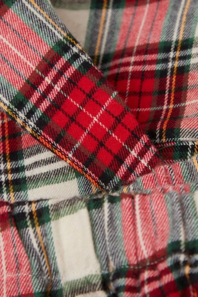 Intimissimi Long Pajamas Women Warm Tartan Brushed Cotton Cloth Full Length Pajamas Red 782j 8211 Tartan Ecrurosso