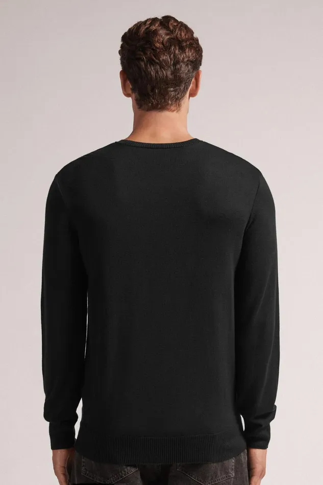 Intimissimi Long Sleeve Tops Men Long Sleeve Crewneck Top Black 019 8211 Black