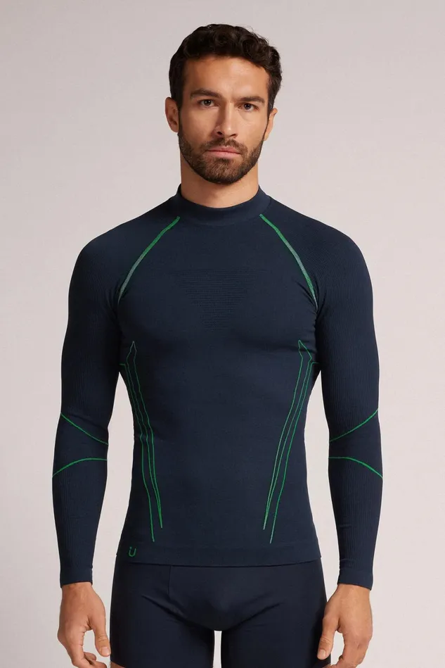 Intimissimi Long Sleeve Tops Men Long Sleeve Technical Sport Top Blue 800 8211 Blu Notte Intimissimi Long Sleeve Tops Men Long Sleeve Technical Sport Top Blue 800 8211 Blu Notte
