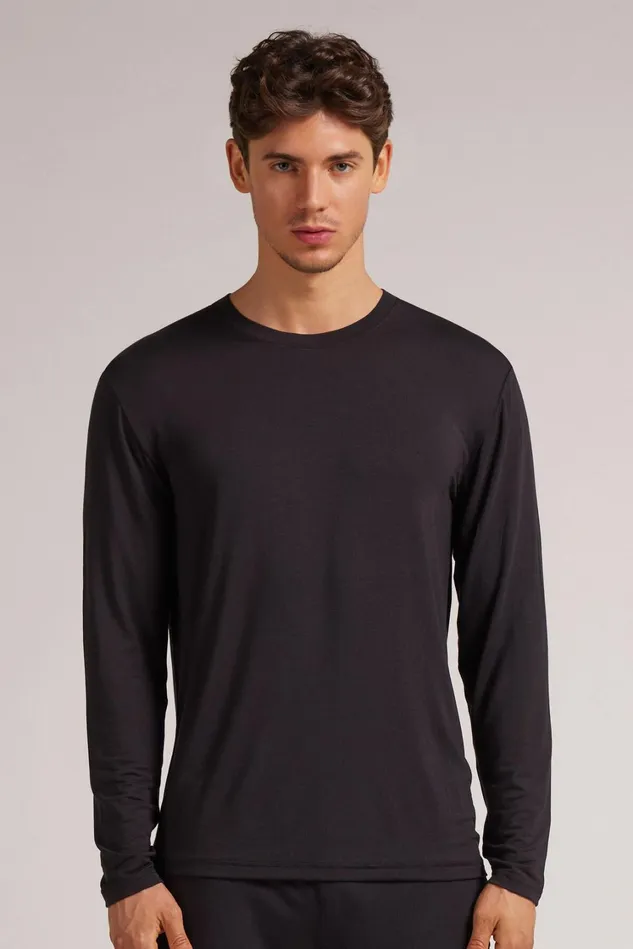 Intimissimi Long Sleeve Tops Men Soft Silk Long Sleeve Top Black 019 8211 Black Intimissimi Long Sleeve Tops Men Soft Silk Long Sleeve Top Black 019 8211 Black