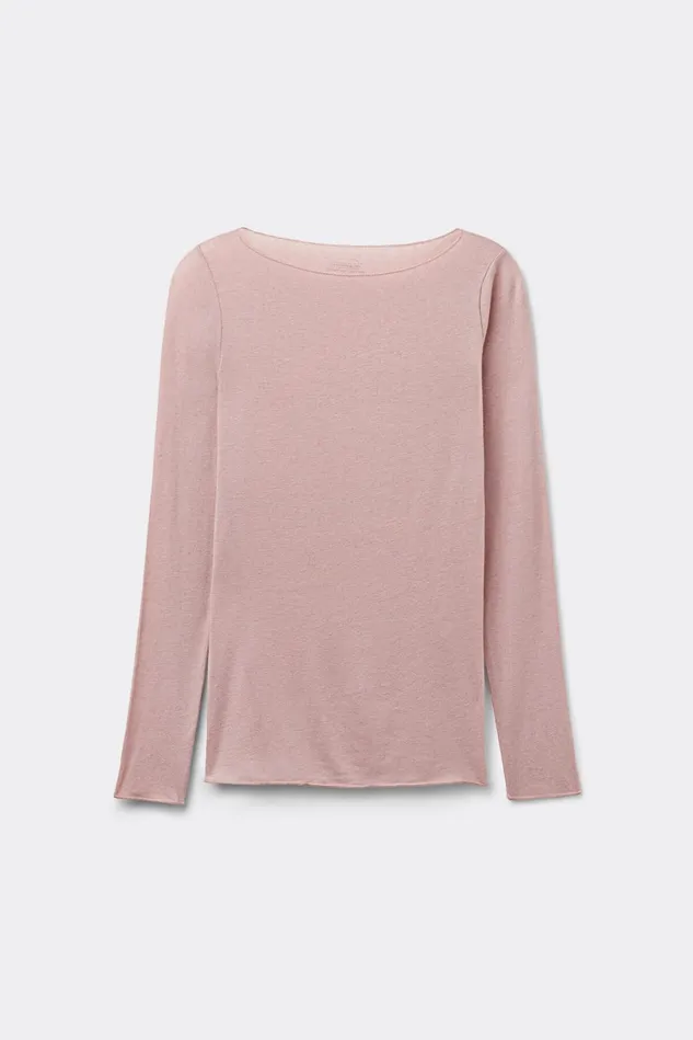 Intimissimi Long Sleeve Tops Women Boat Neck Modal Cashmere Ultralight Top 011i 8211 Elegant Pink