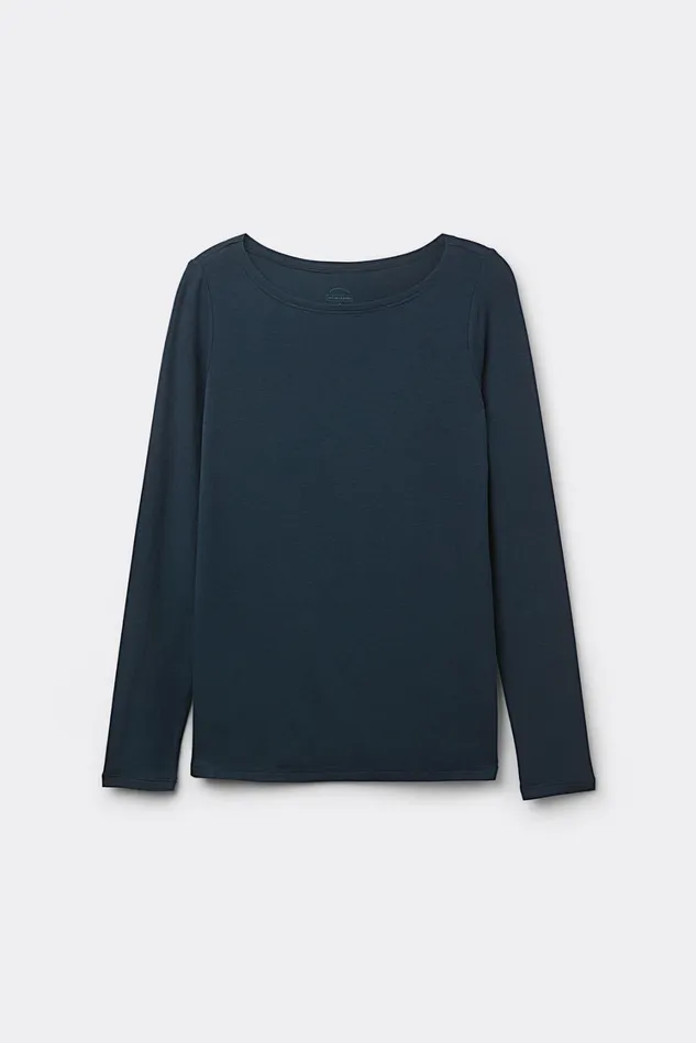 Intimissimi Long Sleeve Tops Women Long Sleeve Bateau Neck Top In Micromodal 1467 8211 Intense Blue