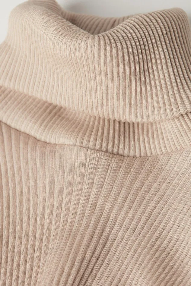 Intimissimi Long Sleeve Tops Women LongSleeve HighNeck Tubular Top In Wool And Silk Natural 164j 8211 Beige Dune