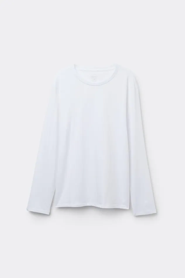 Intimissimi Long Sleeve Tops Women Superior Cotton Oversized Long Sleeve Top White 001 8211 White