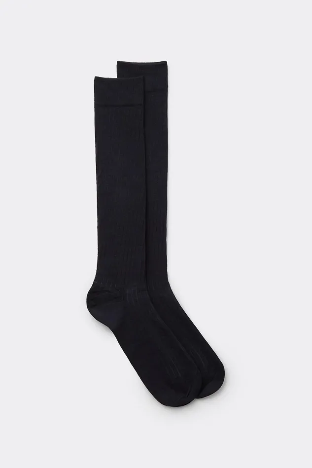 Intimissimi Long Socks Men Ribbed Soft Cotton Knee Socks Blue 095i 8211 Blu Scuro Intimissimi Long Socks Men Ribbed Soft Cotton Knee Socks Blue 095i 8211 Blu Scuro
