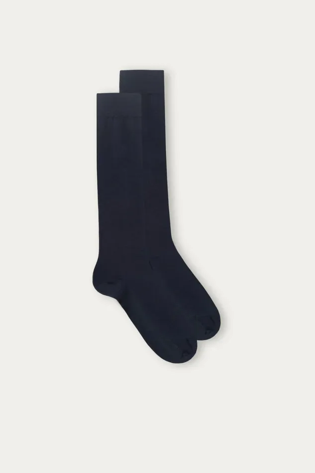 Intimissimi Long Socks Men Stretch Superior Cotton Knee Socks Blue 016 8211 Blue Intimissimi Long Socks Men Stretch Superior Cotton Knee Socks Blue 016 8211 Blue