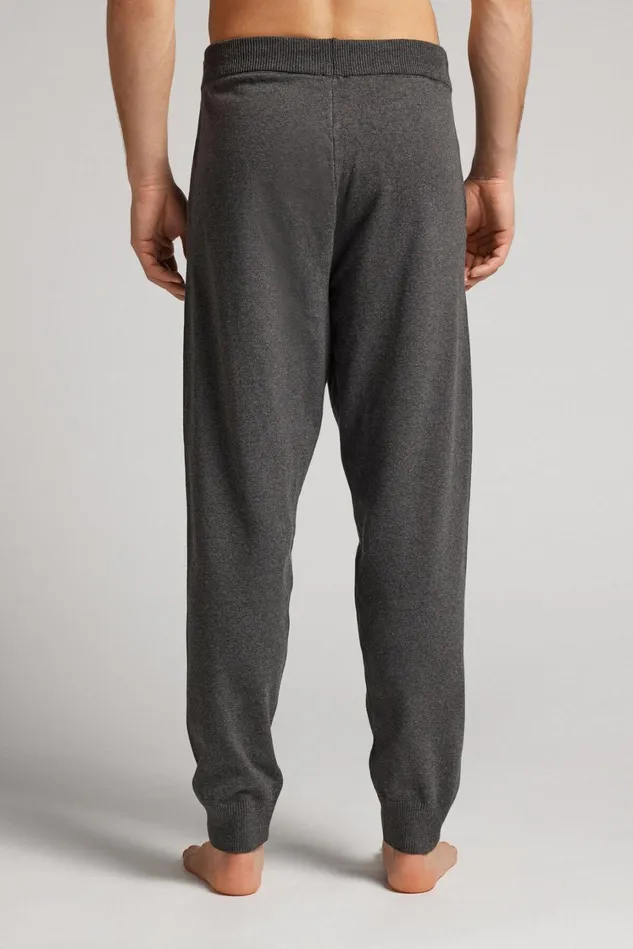 Intimissimi Pants Men Full Length Knit Pants Grey 040 8211 Dark Grey Blend