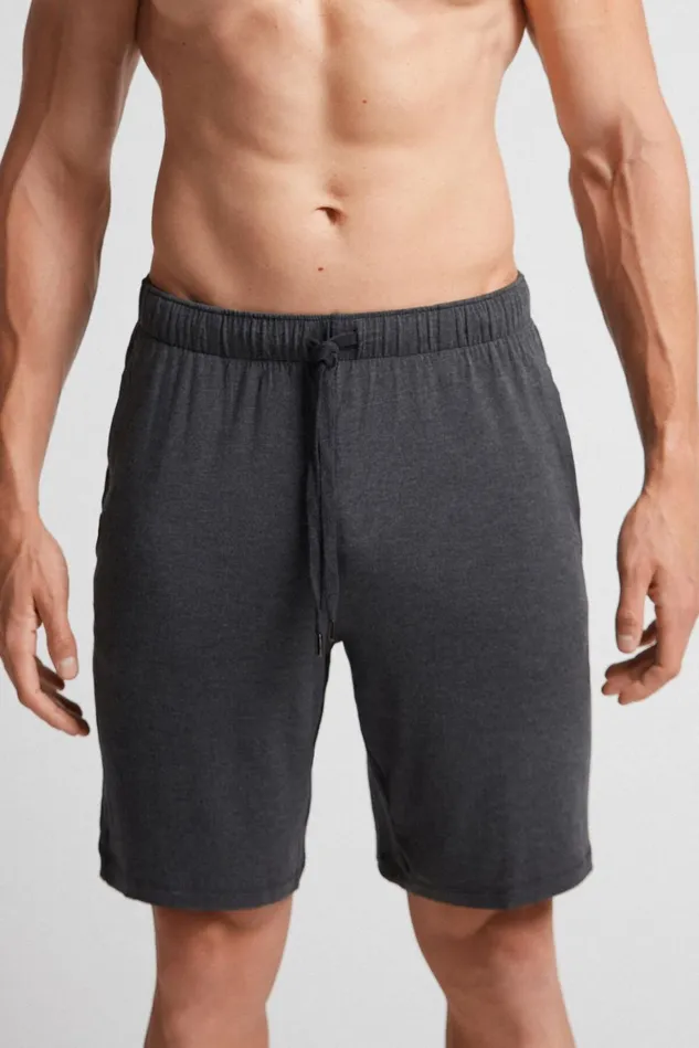 Intimissimi Pants Men Silk And Modal Shorts Grey 040 8211 Dark Grey Blend